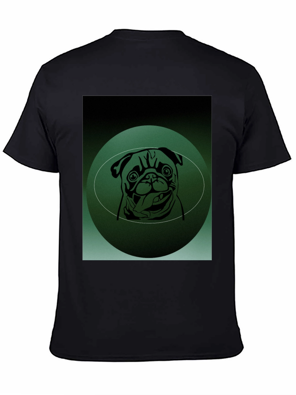 Pug Portrait Graphic Tee - Mens Black T-Shirt