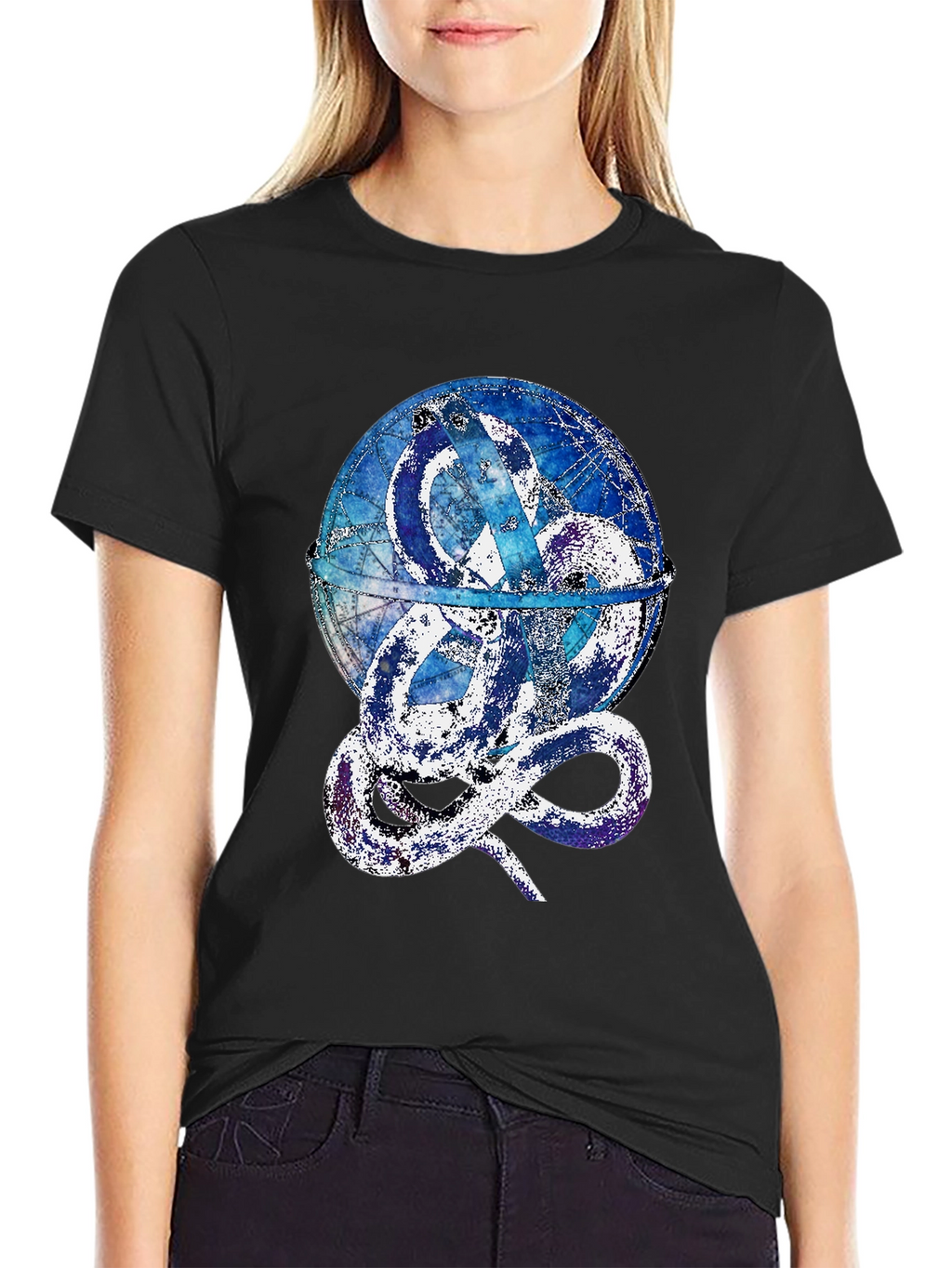 Serpent Globe Graphic Tee - Mens Black T-Shirt
