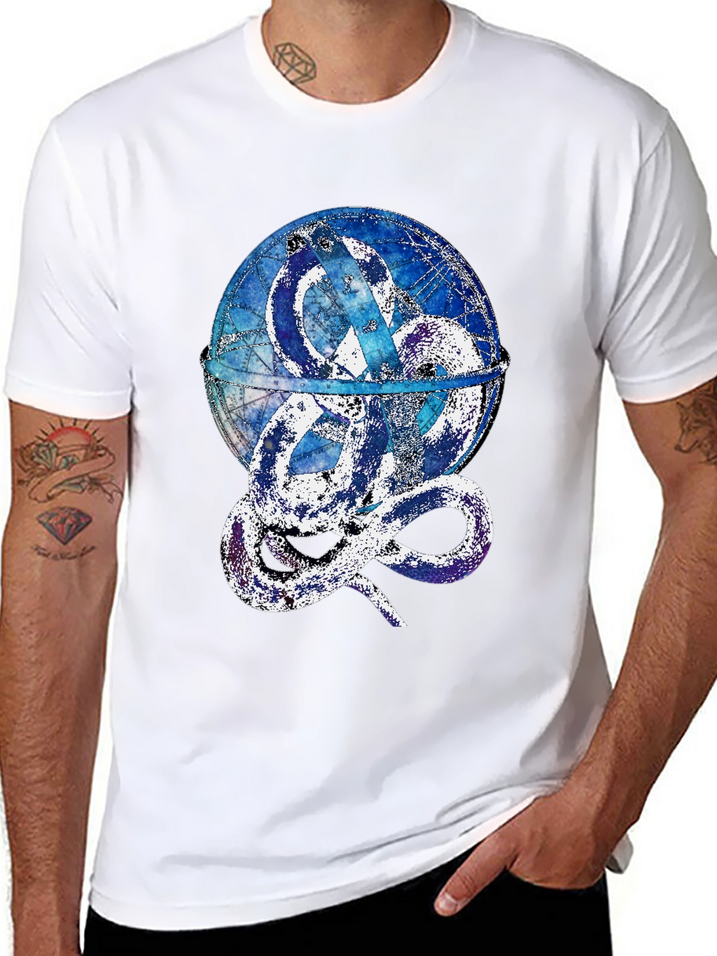 Serpent Globe Graphic Tee - Mens Black T-Shirt