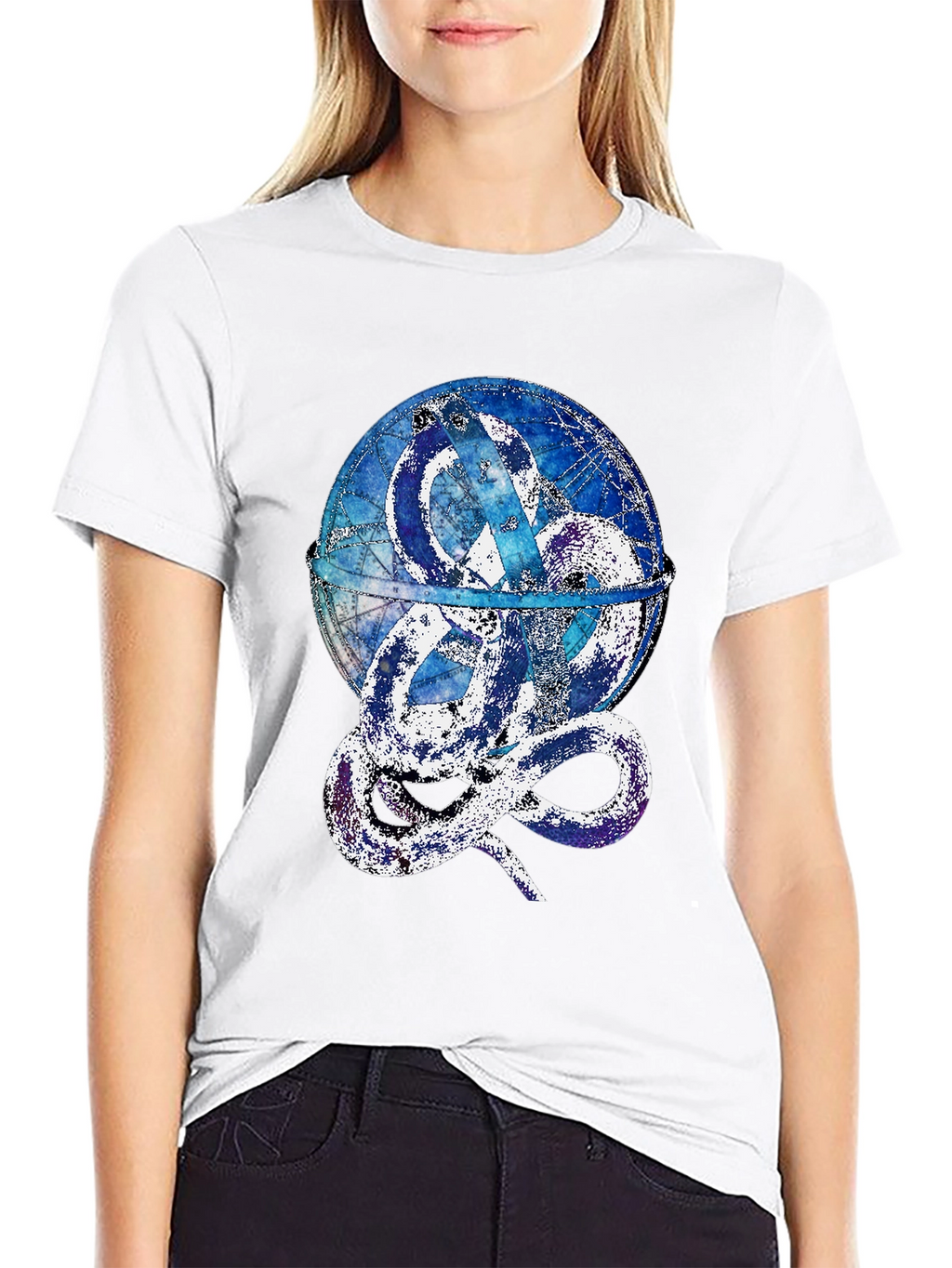 Serpent Globe Graphic Tee - Mens Black T-Shirt