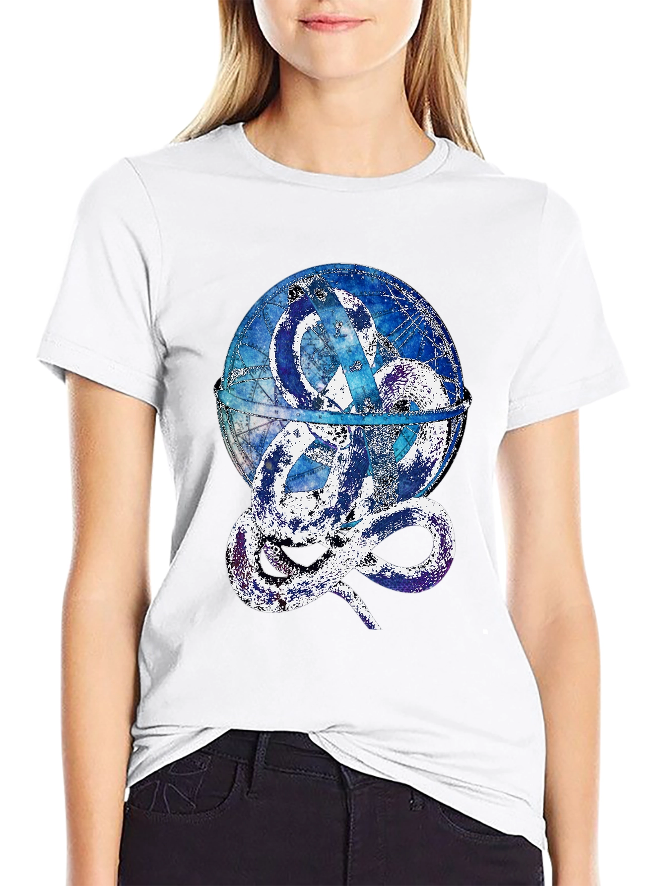 Serpent Globe Graphic Tee - Mens Black T-Shirt