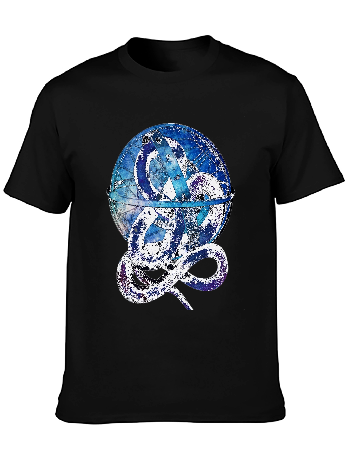 Serpent Globe Graphic Tee - Mens Black T-Shirt