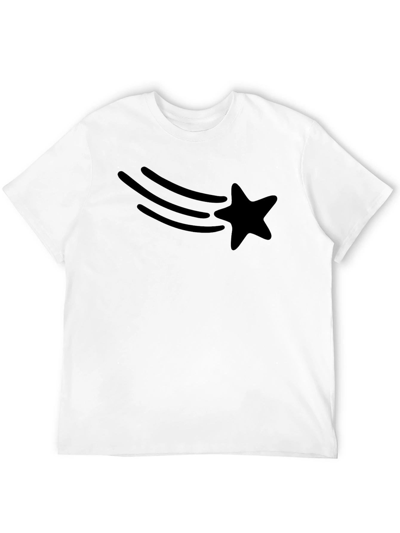Stylish Black T-Shirt with Shooting Star Design