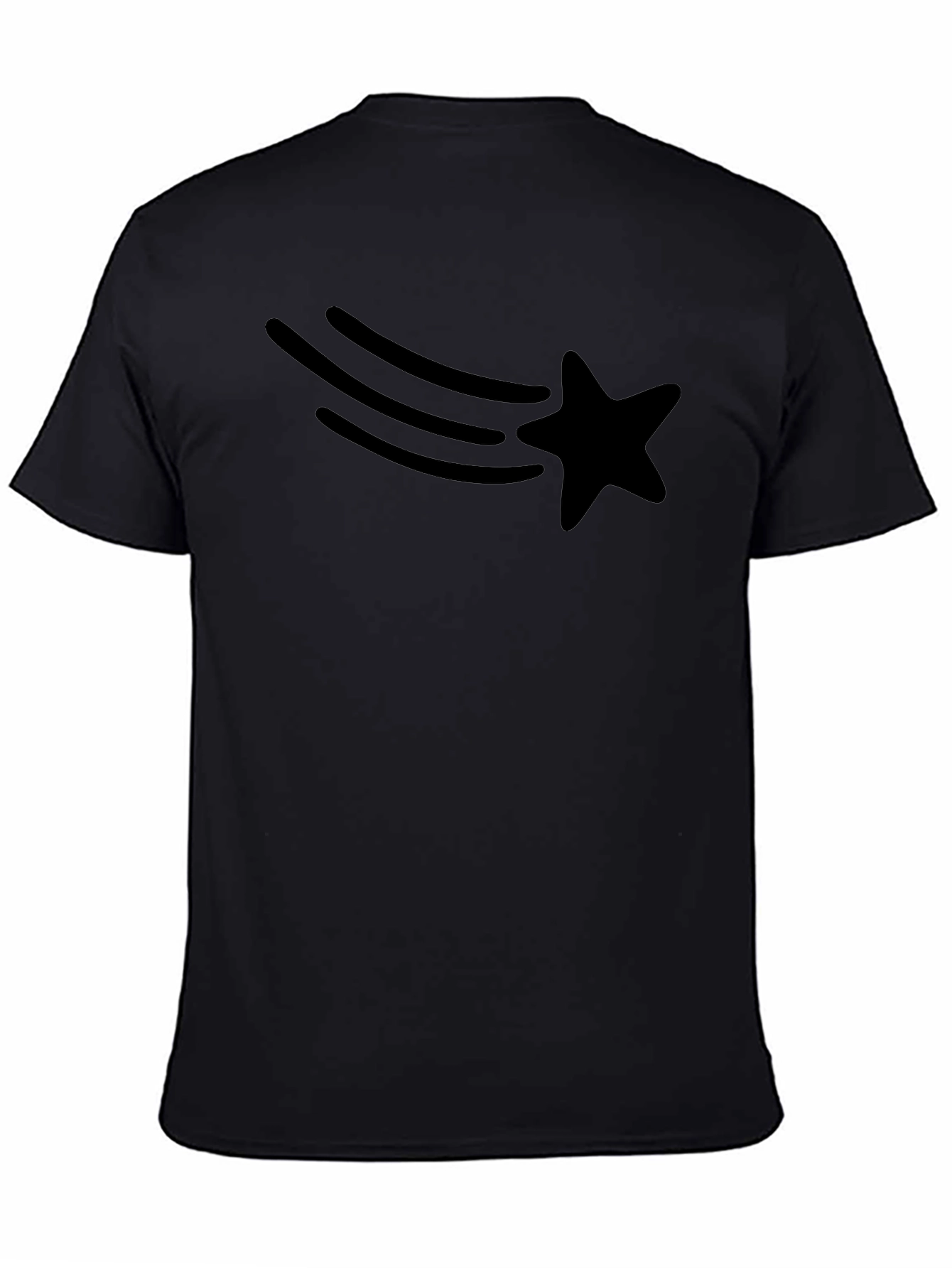 Stylish Black T-Shirt with Shooting Star Design