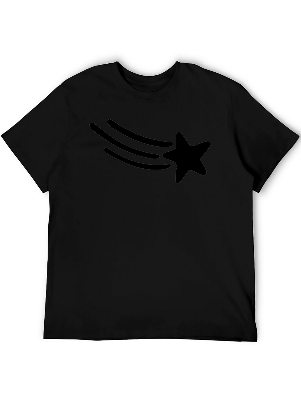 Stylish Black T-Shirt with Shooting Star Design