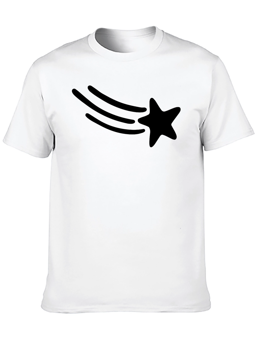 Stylish Black T-Shirt with Shooting Star Design