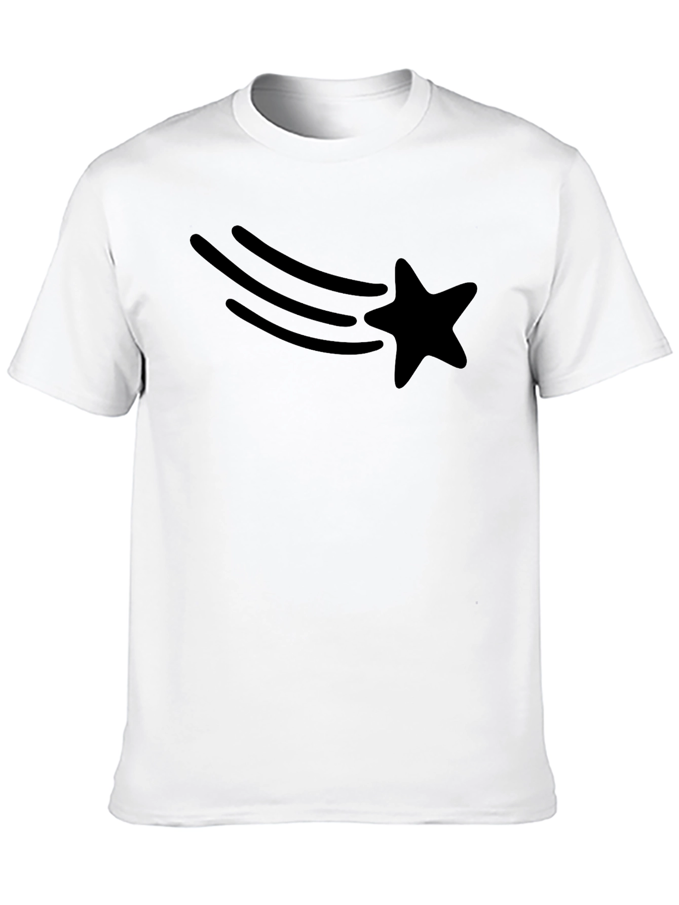 Stylish Black T-Shirt with Shooting Star Design