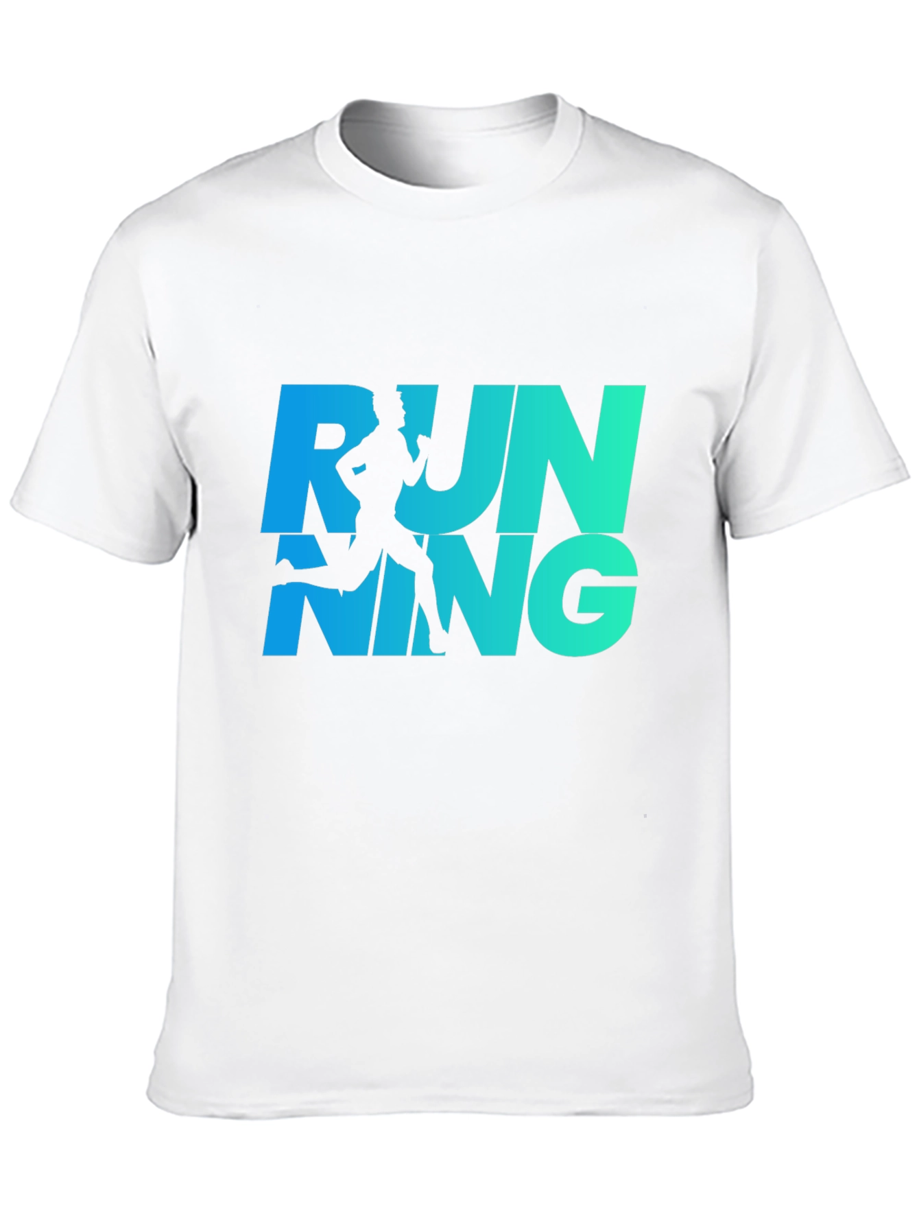 Running Graphic Tee - Cool Blue Gradient Design