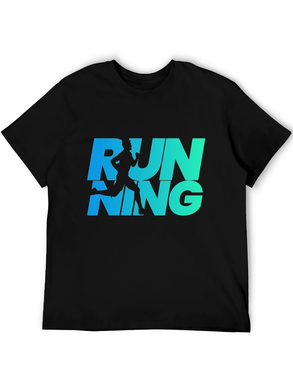 Running Graphic Tee - Cool Blue Gradient Design