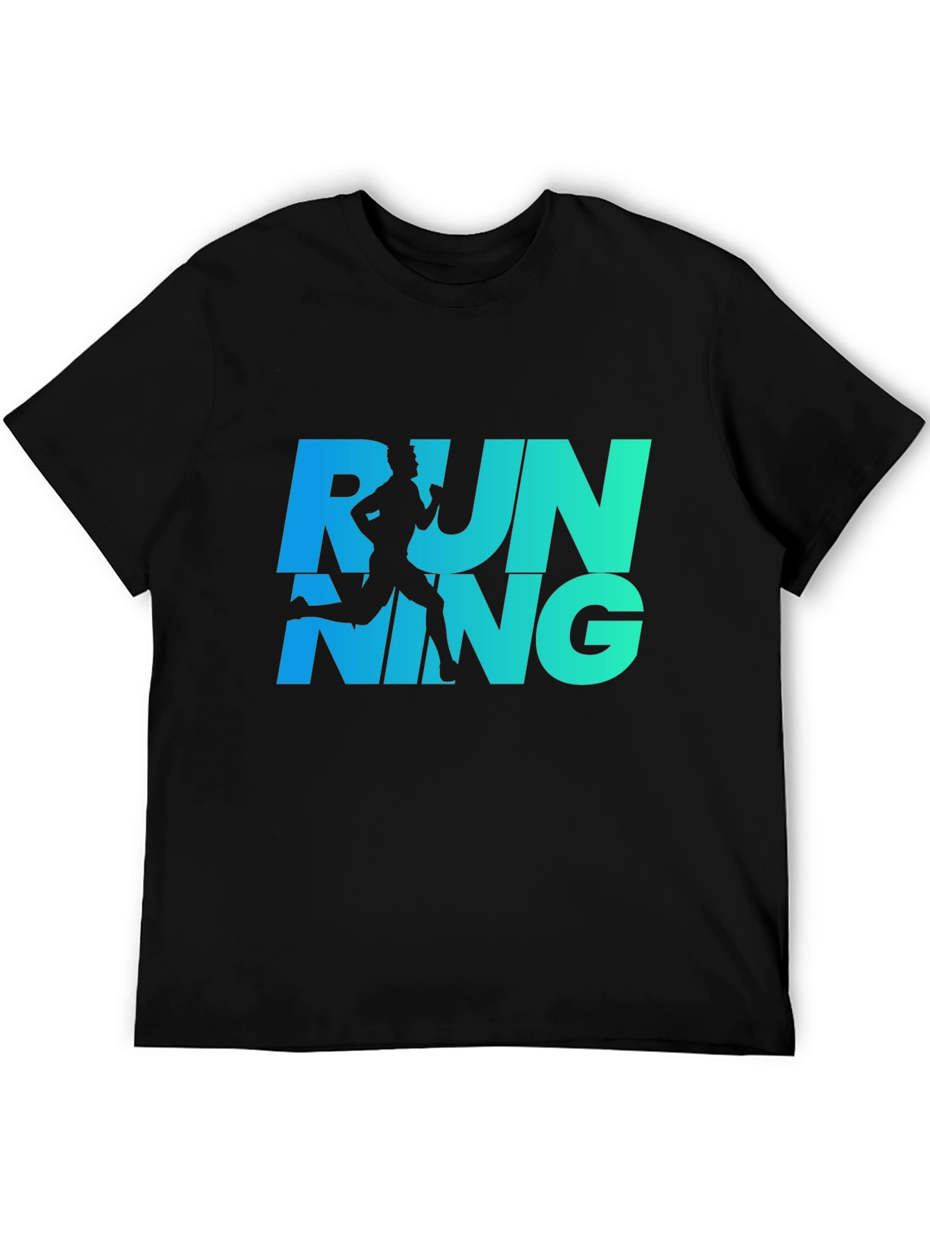 Running Graphic Tee - Cool Blue Gradient Design