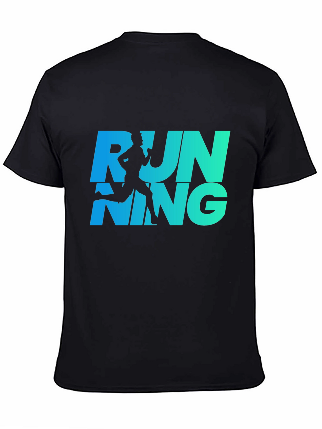 Running Graphic Tee - Cool Blue Gradient Design