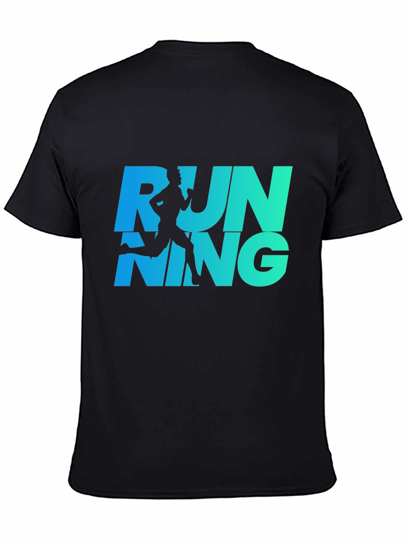 Running Graphic Tee - Cool Blue Gradient Design