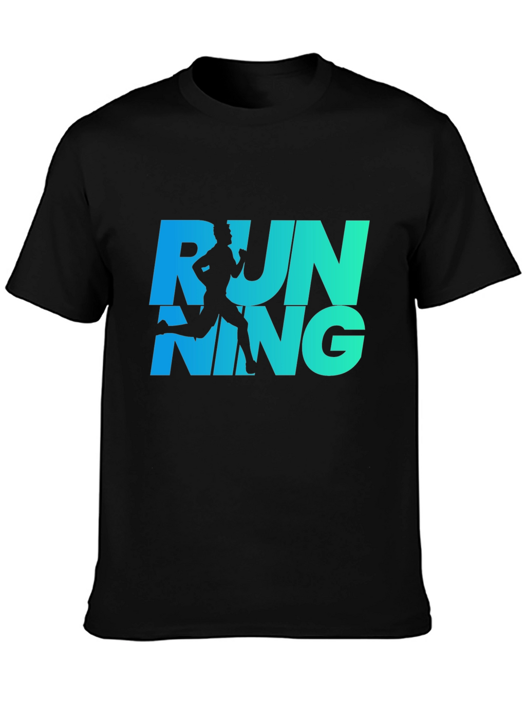 Running Graphic Tee - Cool Blue Gradient Design