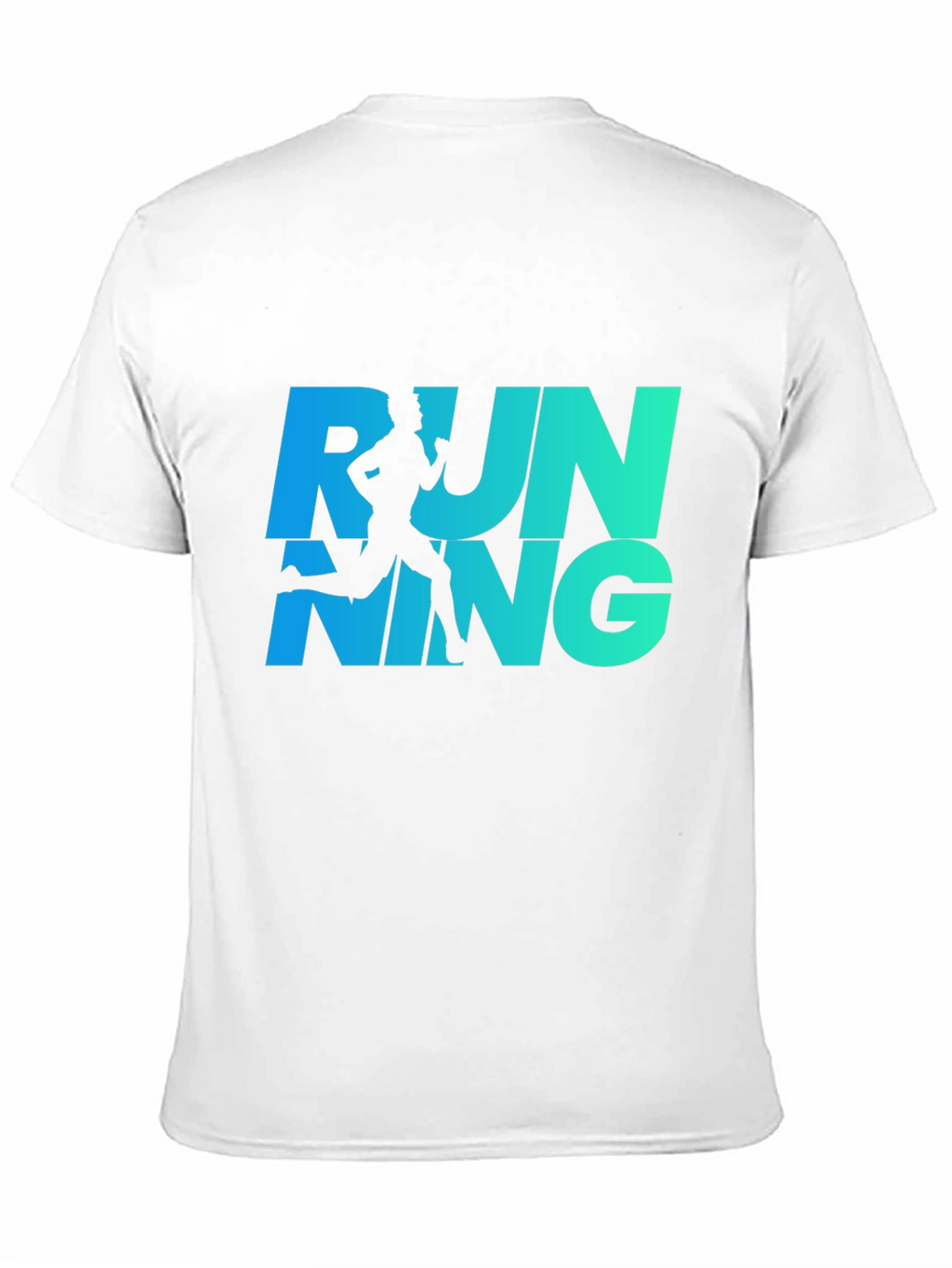 Running Graphic Tee - Cool Blue Gradient Design