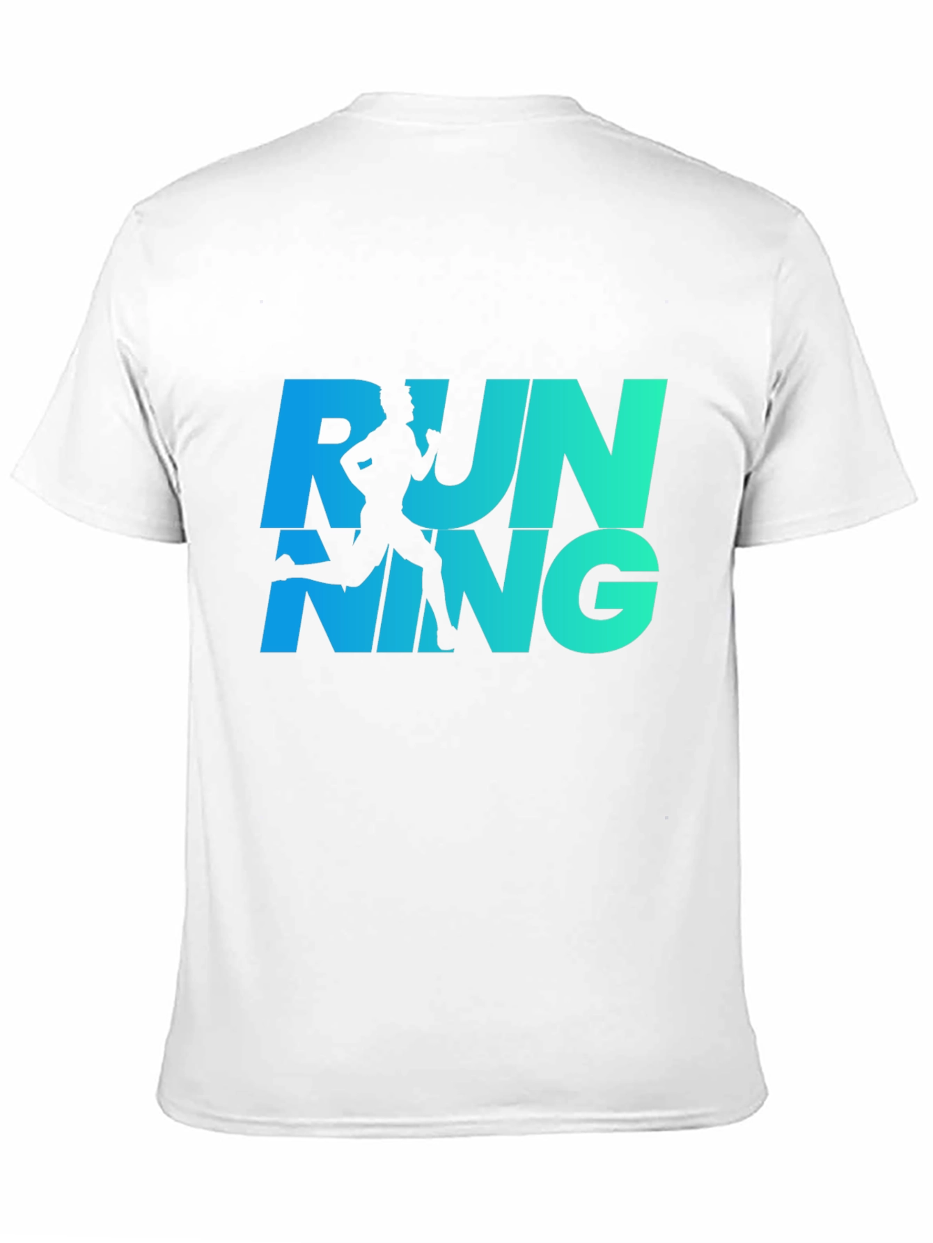 Running Graphic Tee - Cool Blue Gradient Design