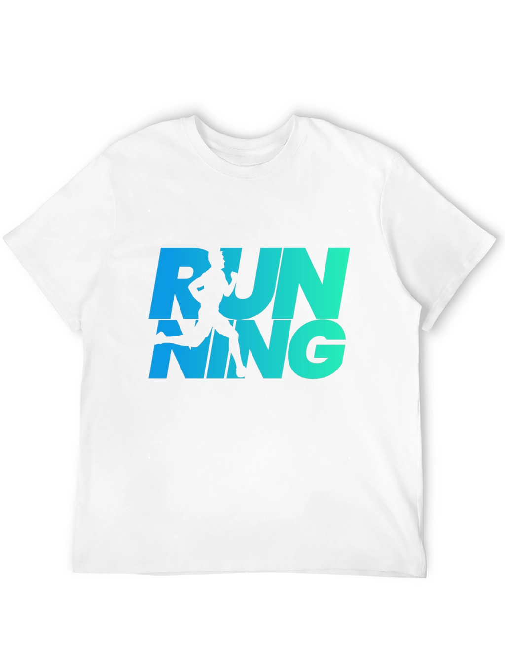 Running Graphic Tee - Cool Blue Gradient Design
