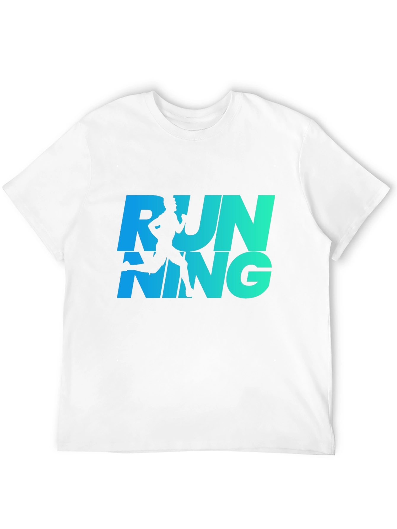 Running Graphic Tee - Cool Blue Gradient Design