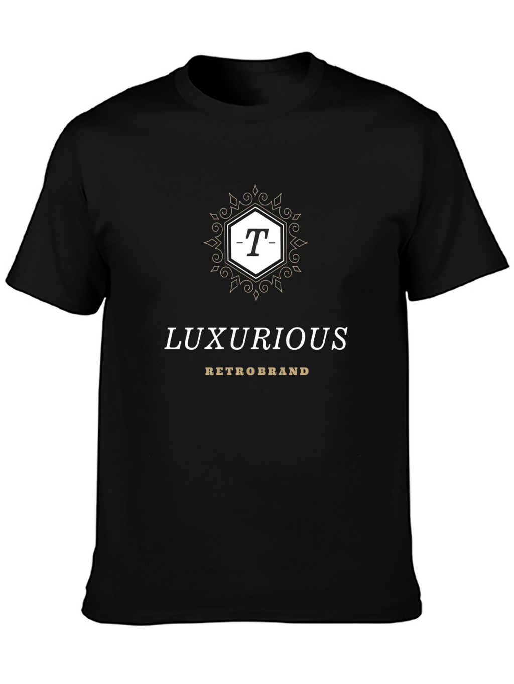 Luxurious Retrobrand Black T-Shirt