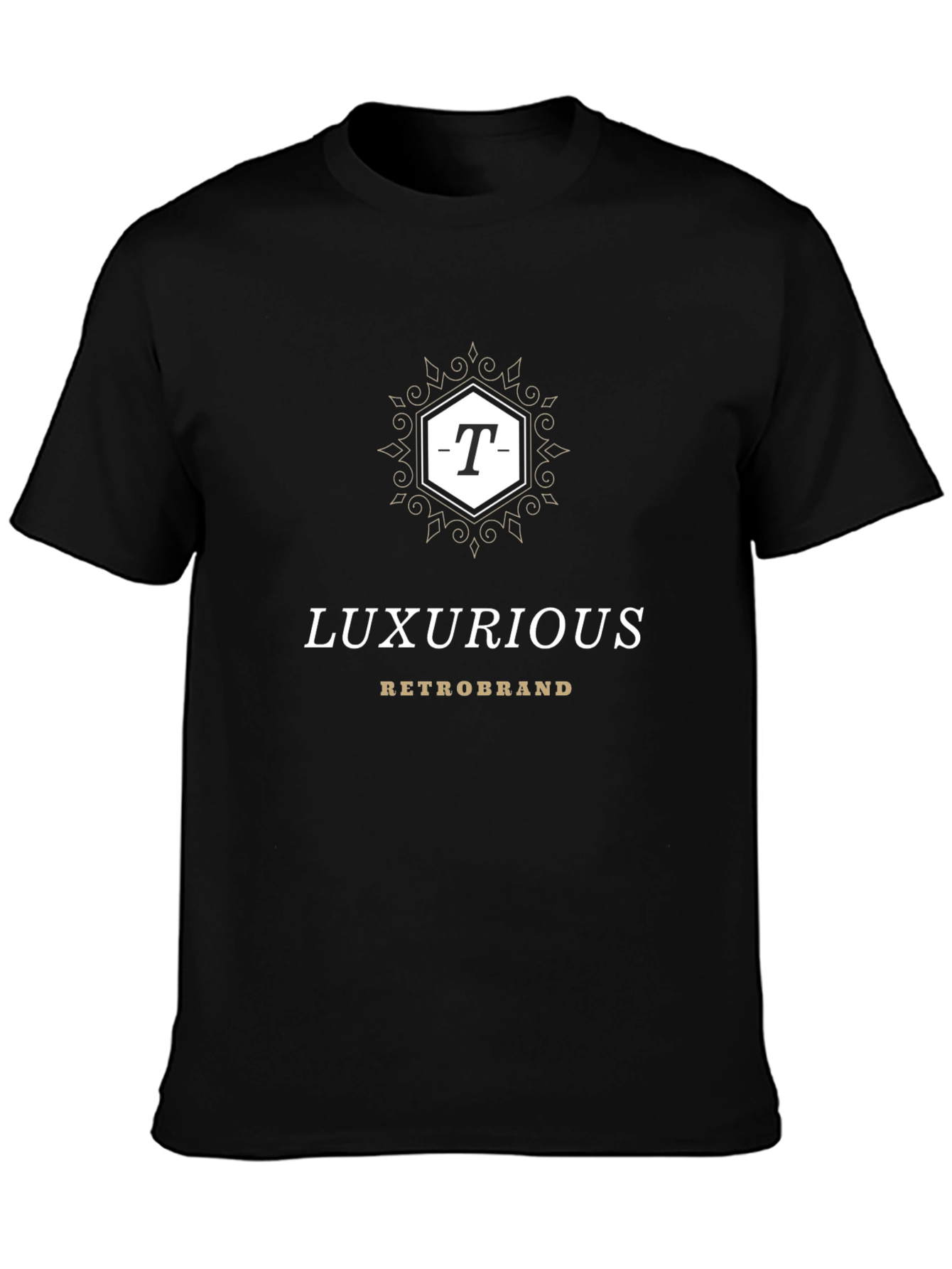 Luxurious Retrobrand Black T-Shirt