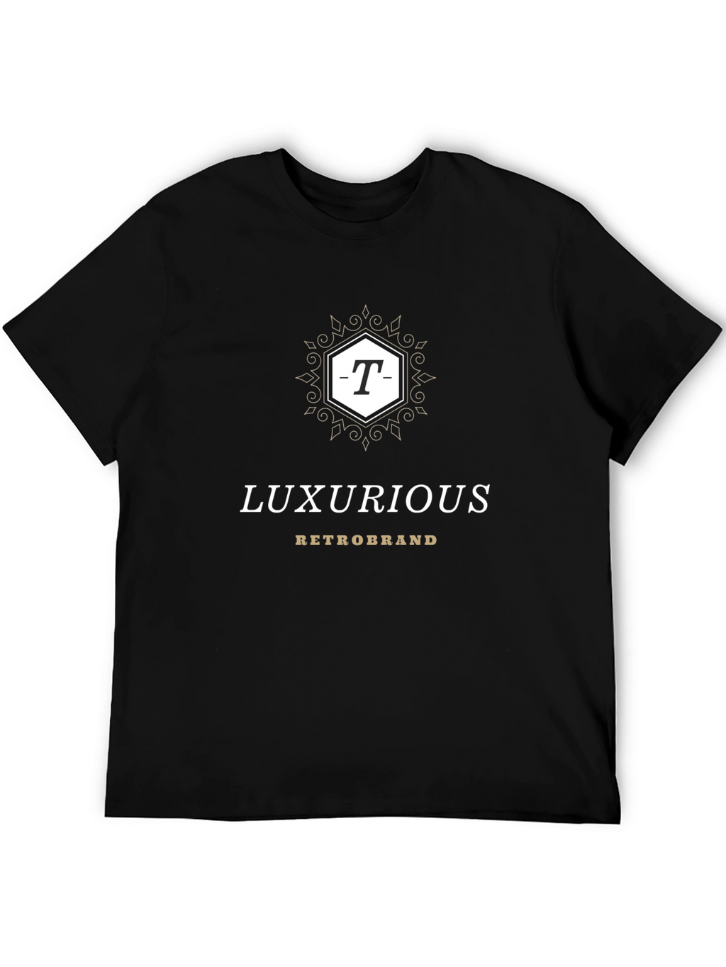 Luxurious Retrobrand Black T-Shirt