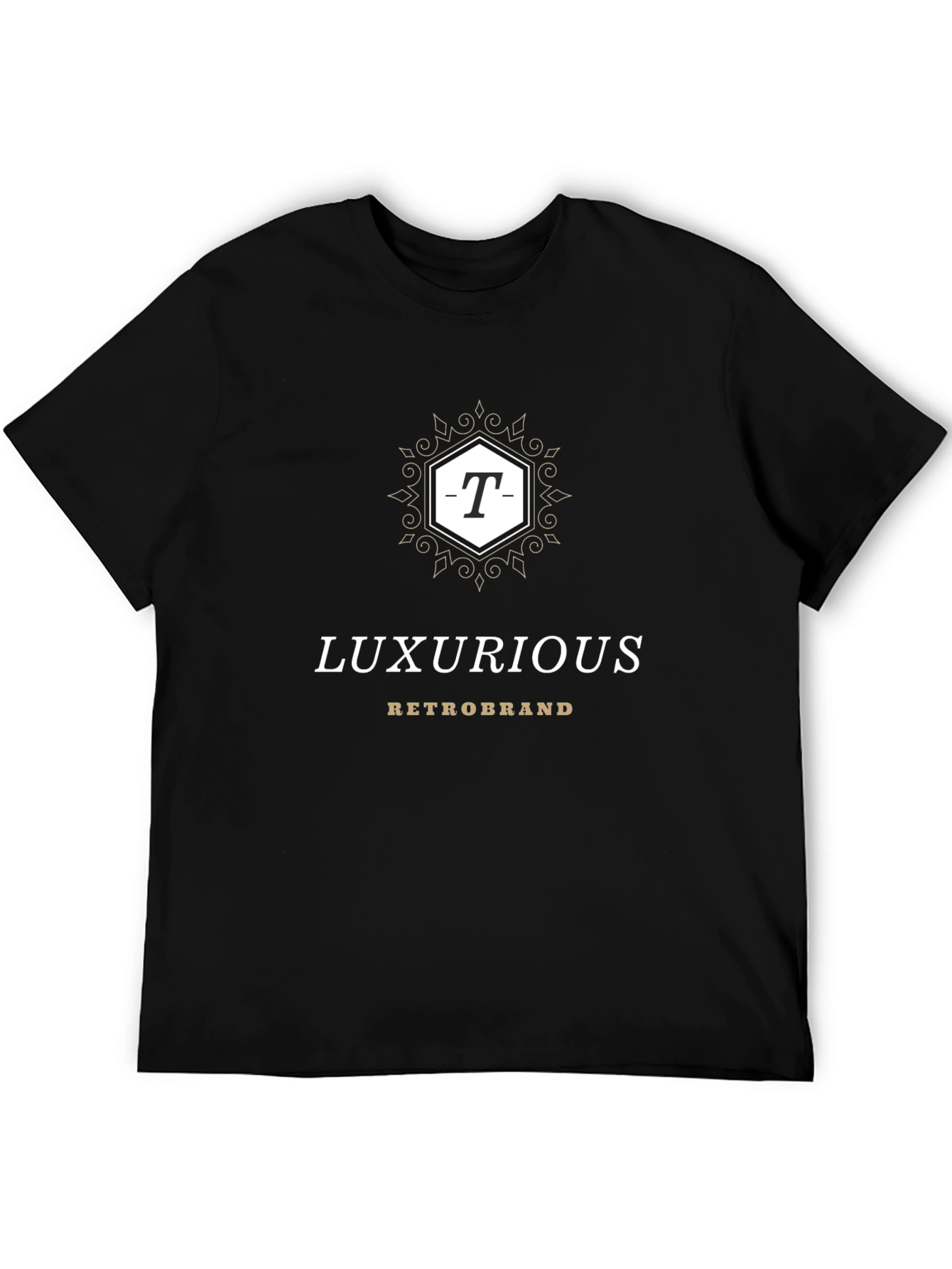 Luxurious Retrobrand Black T-Shirt
