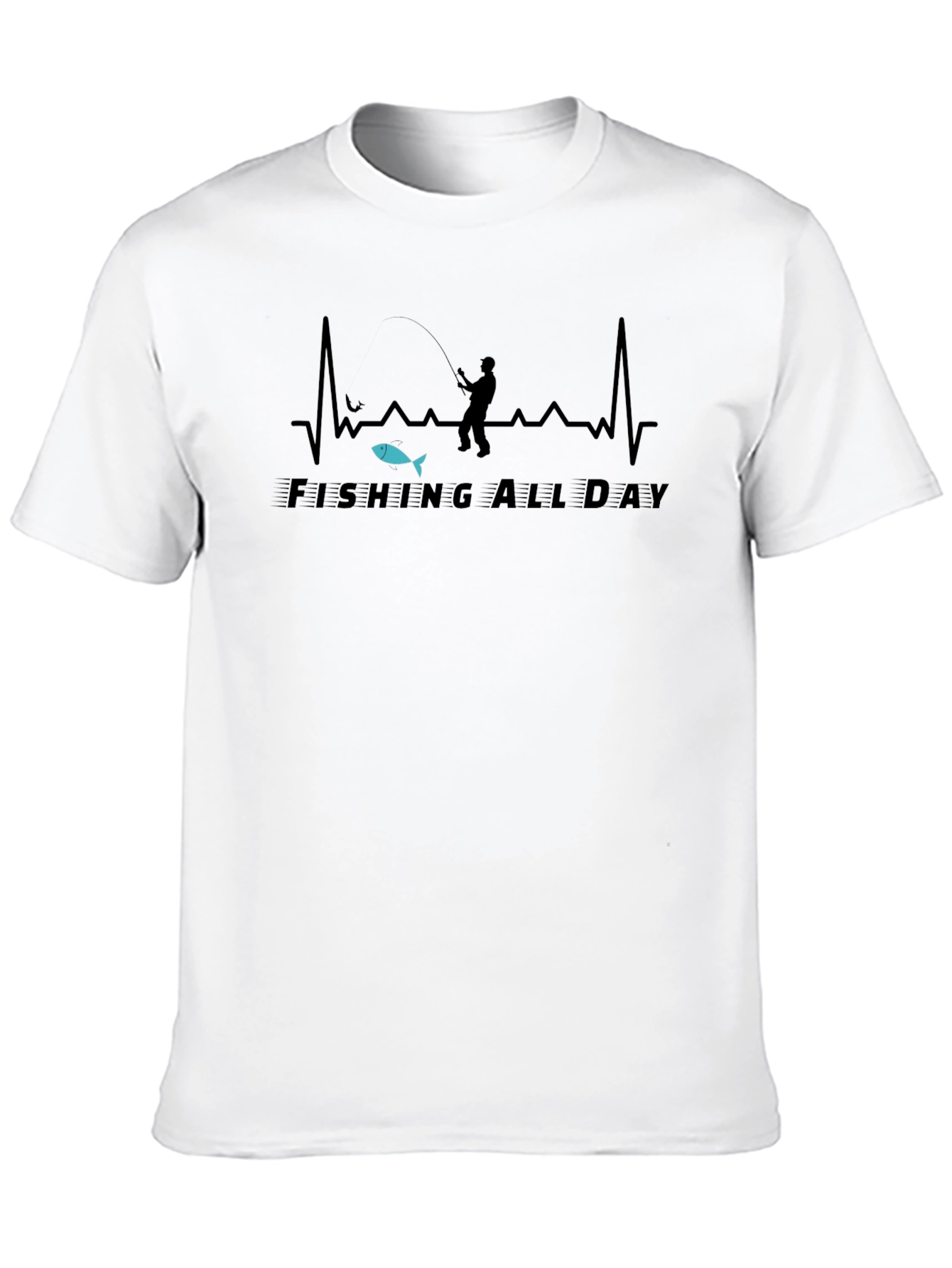 Fishing All Day Black Graphic Tee