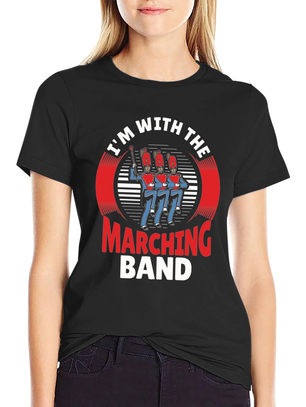 Marching Band Tee - Black Cotton Graphic T-Shirt