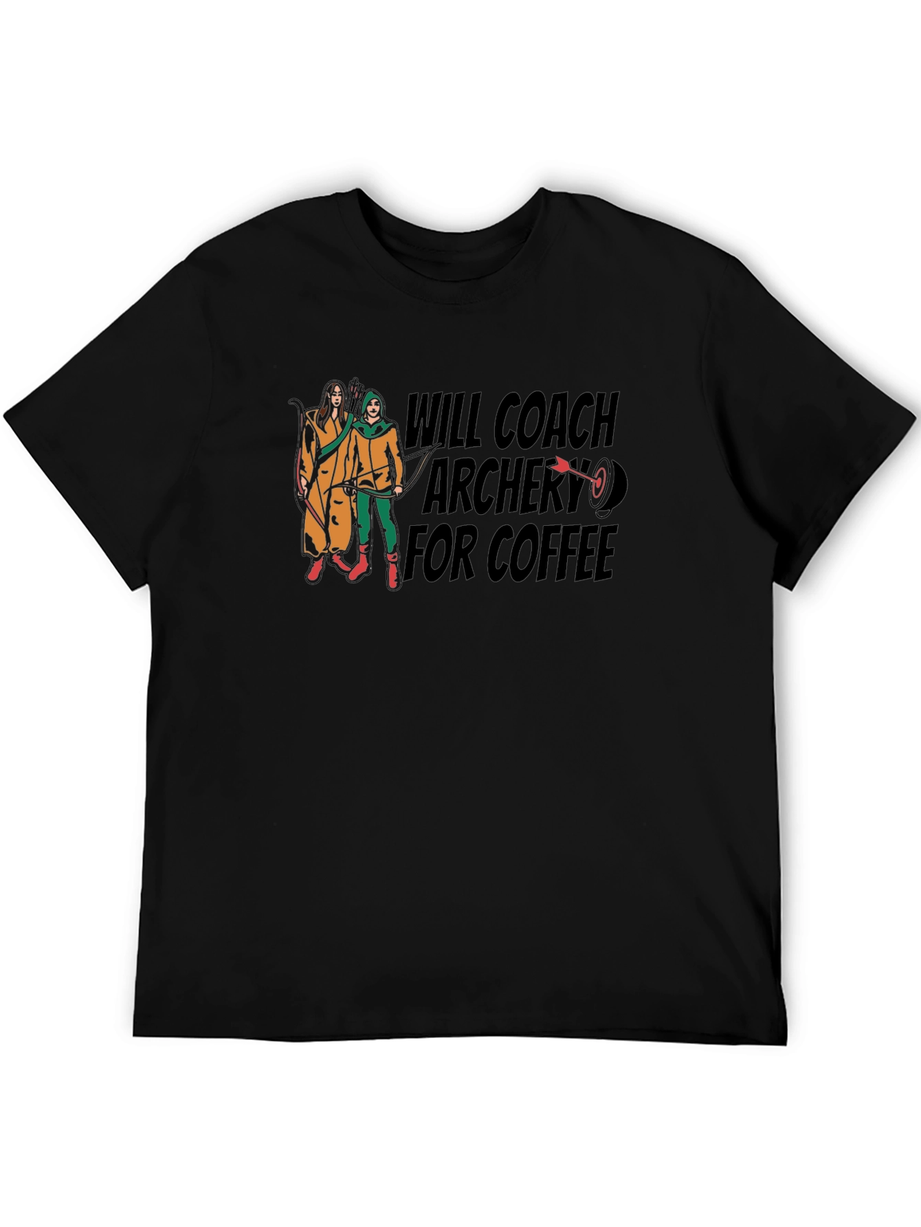 Archery Coach T-Shirt - Will Coach Archery For Coffee