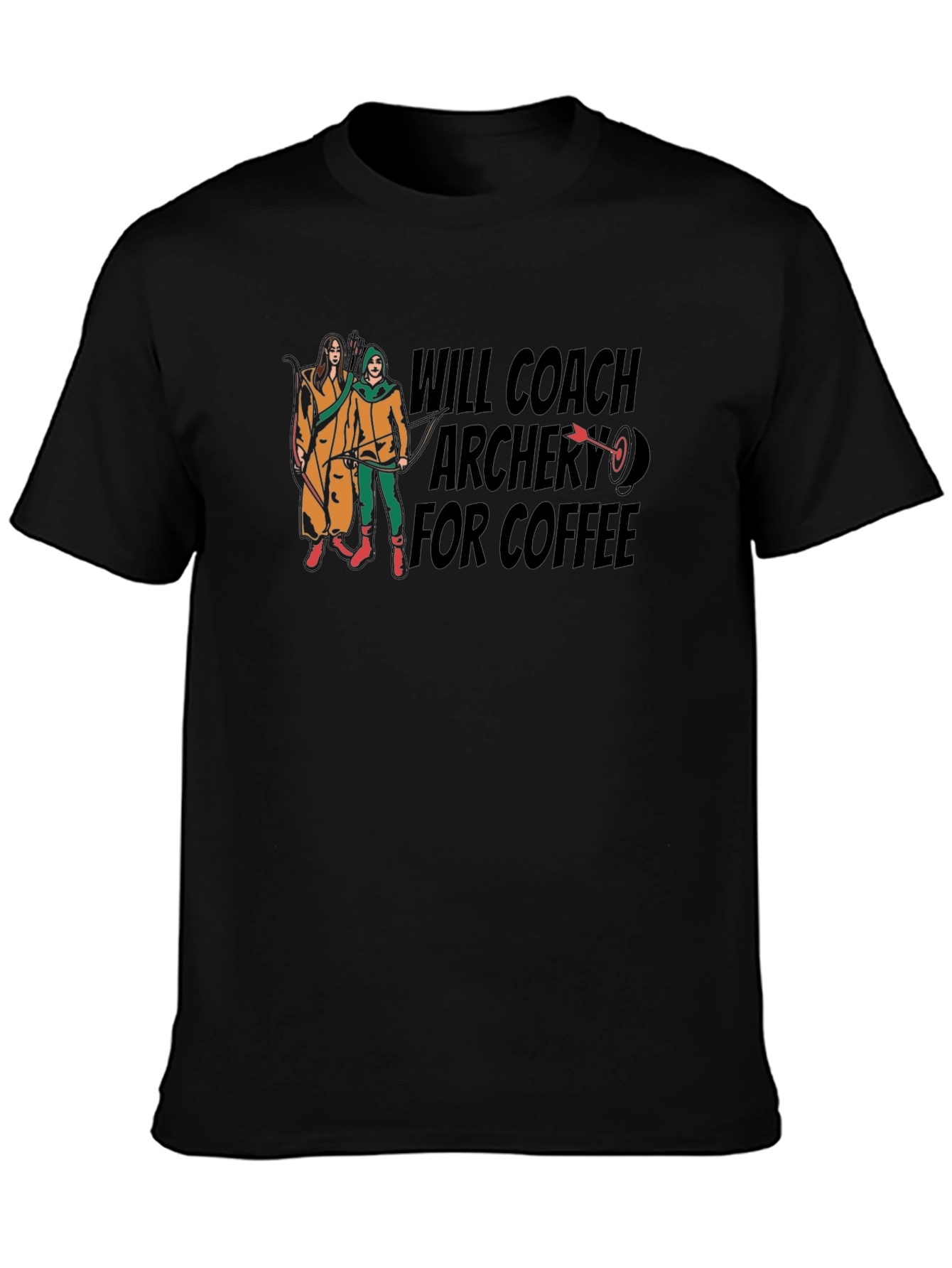 Archery Coach T-Shirt - Will Coach Archery For Coffee