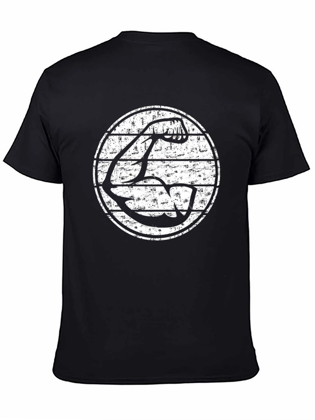 Retro Arm Muscle Tee - Black Graphic T-Shirt