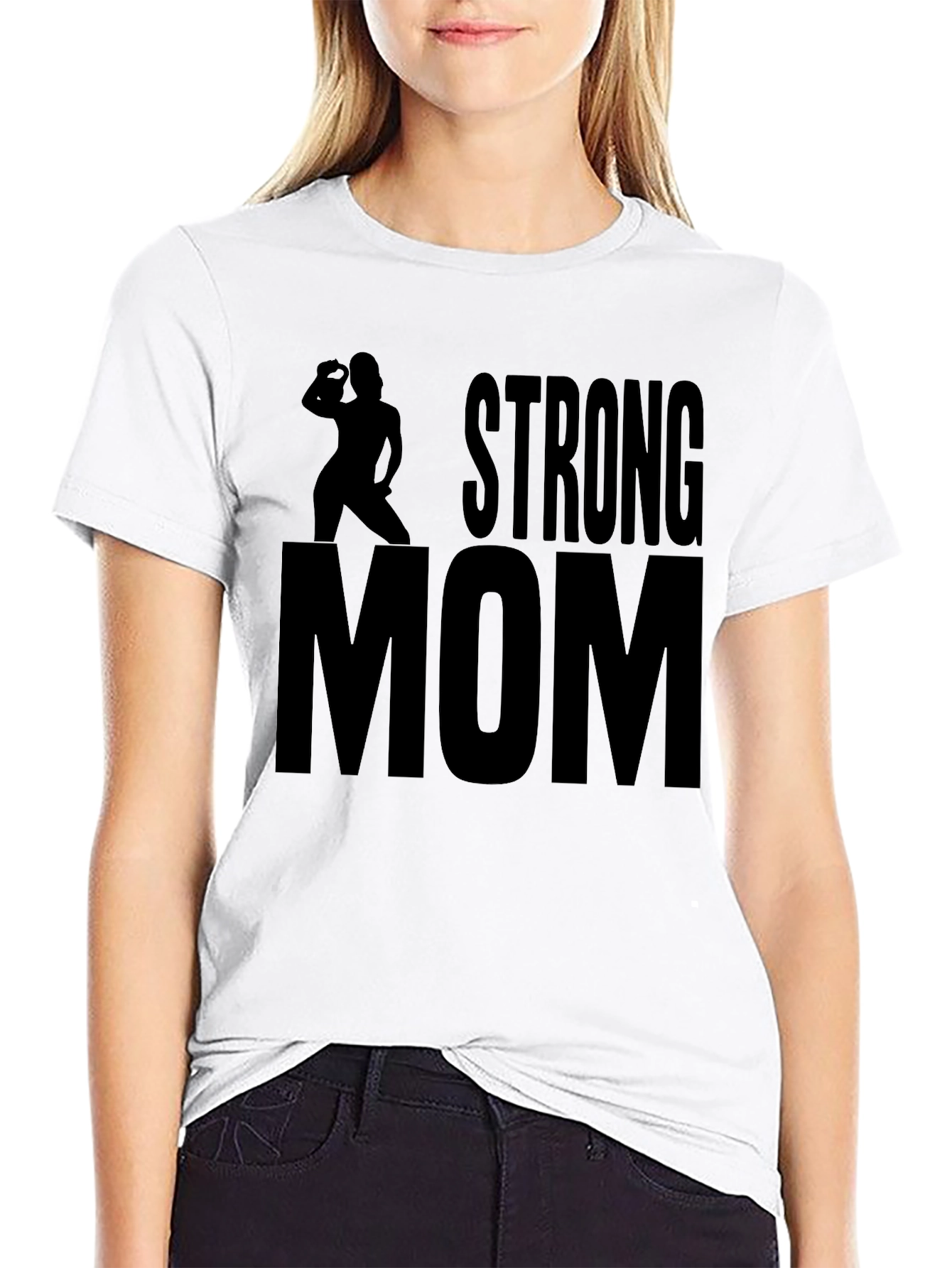 Strong Mom Graphic Tee - Fitness Inspired Design