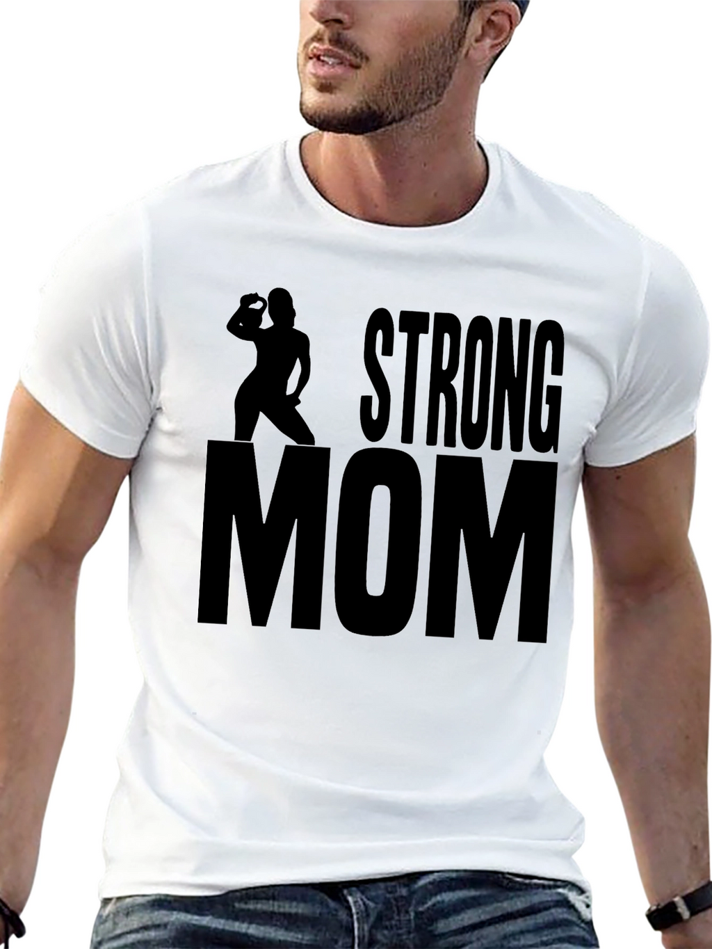 Strong Mom Graphic Tee - Fitness Inspired Design