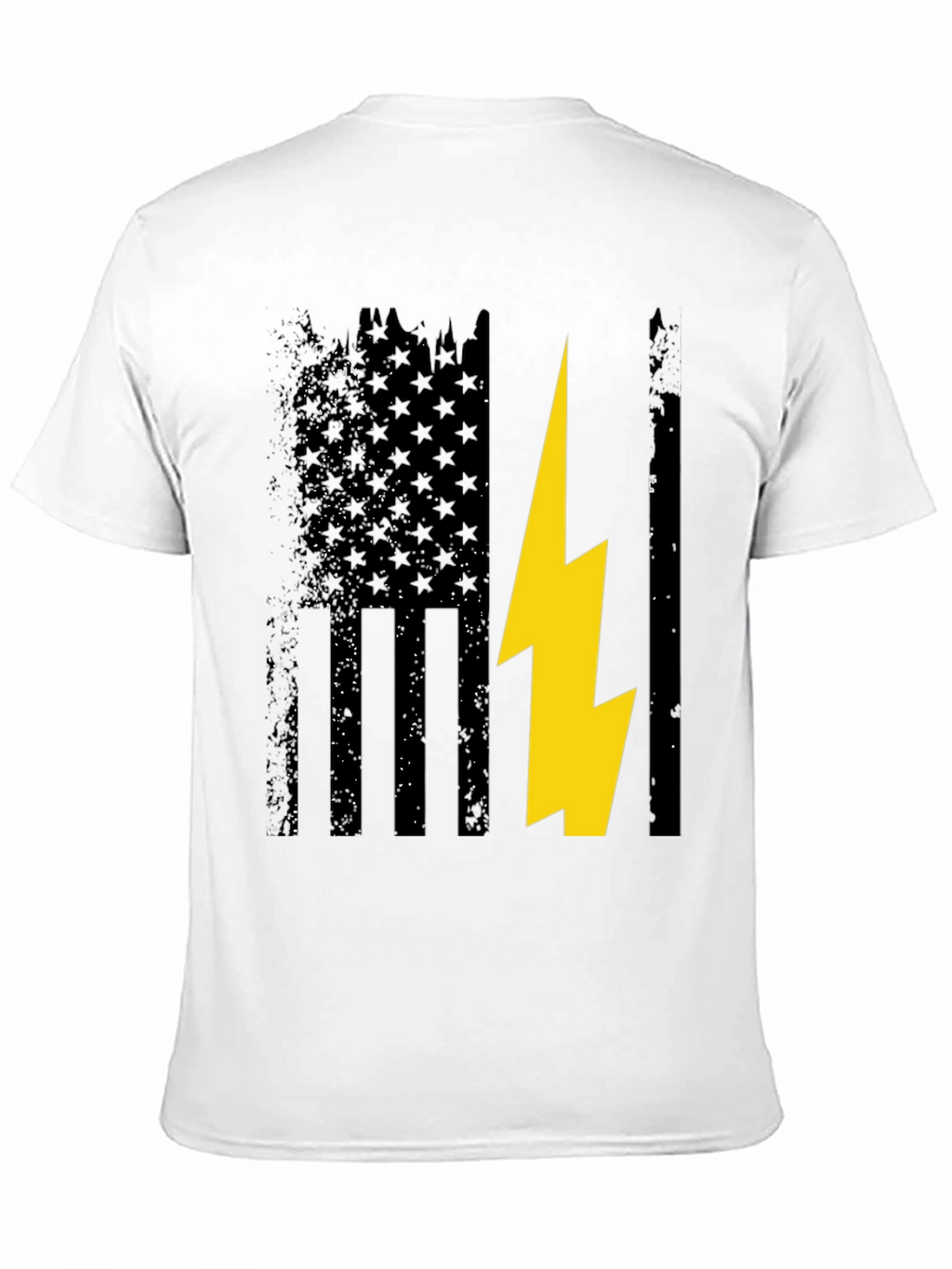 Distressed American Flag with Lightning Bolt T-Shirt