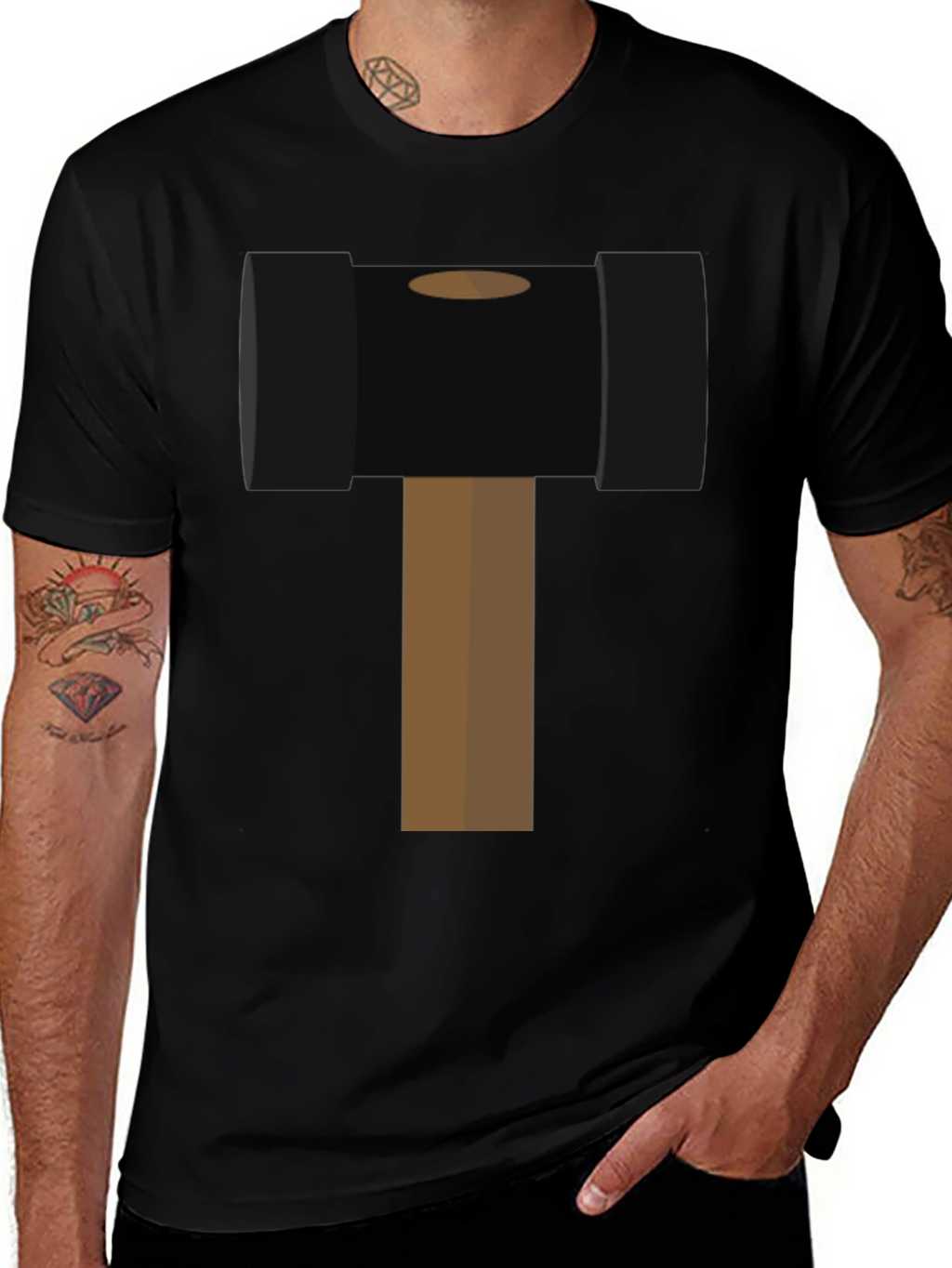 Hammer Time Graphic Tee - Novelty Black T-Shirt