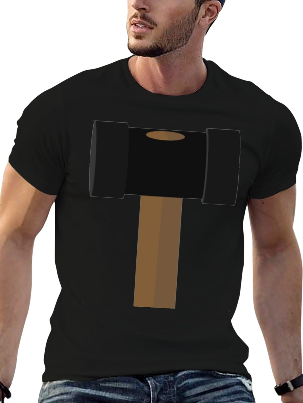 Hammer Time Graphic Tee - Novelty Black T-Shirt