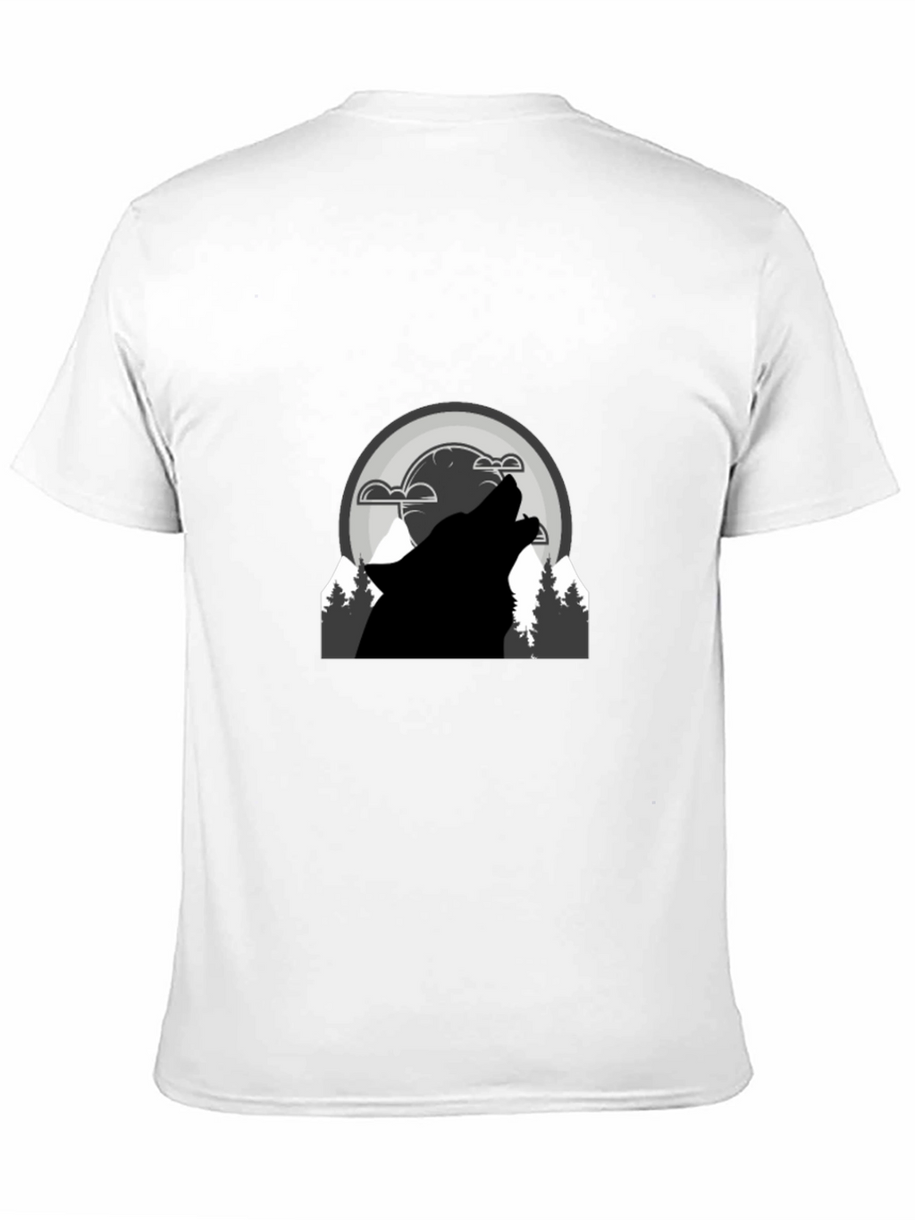 Wolf Howl Graphic T-Shirt - Black Cotton Blend