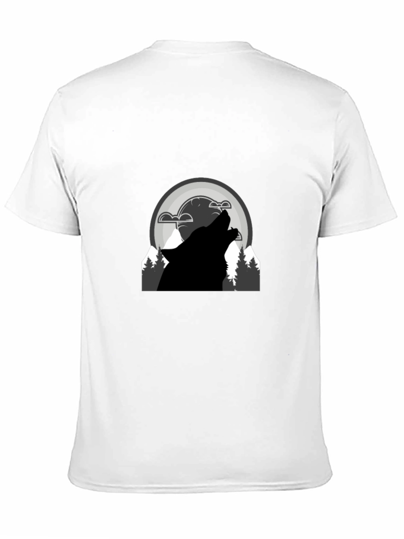 Wolf Howl Graphic T-Shirt - Black Cotton Blend