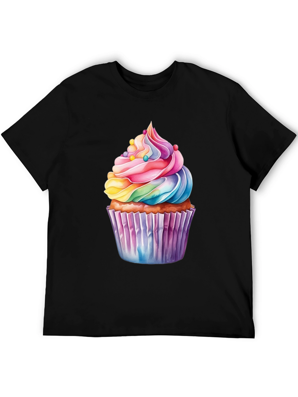 Rainbow Cupcake Graphic T-Shirt