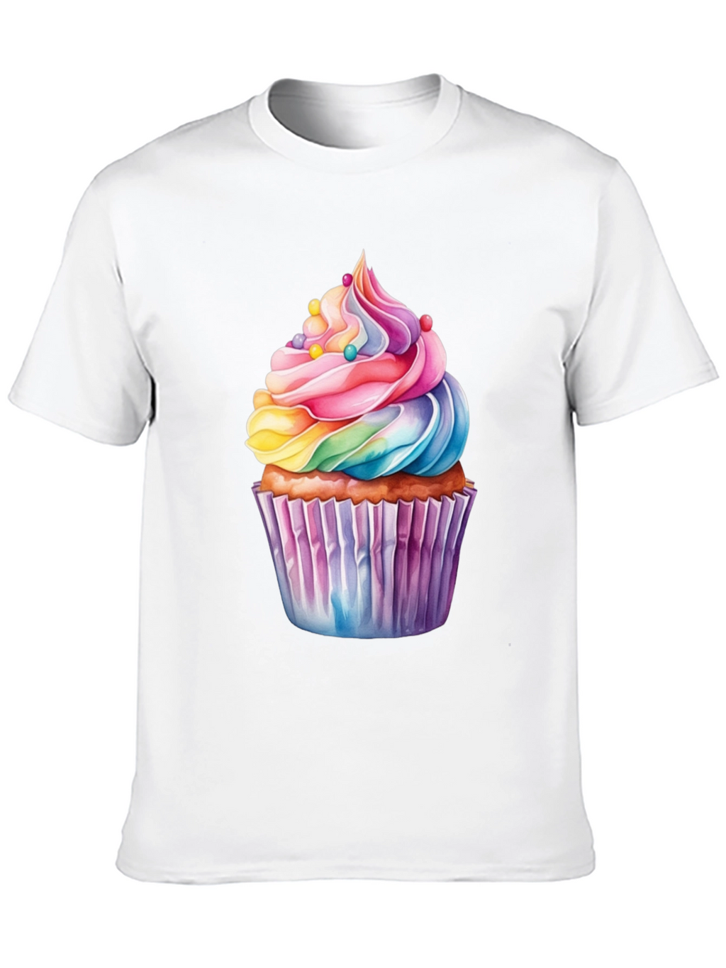 Rainbow Cupcake Graphic T-Shirt