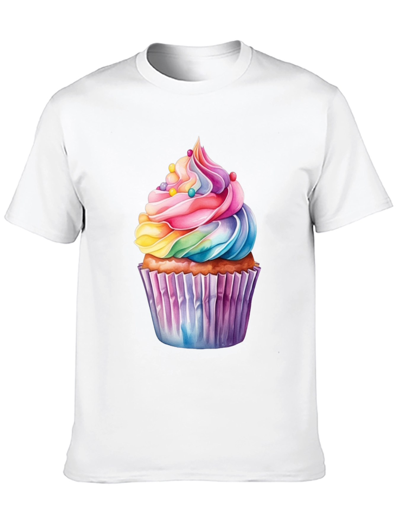 Rainbow Cupcake Graphic T-Shirt