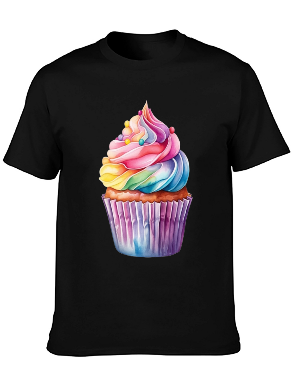 Rainbow Cupcake Graphic T-Shirt