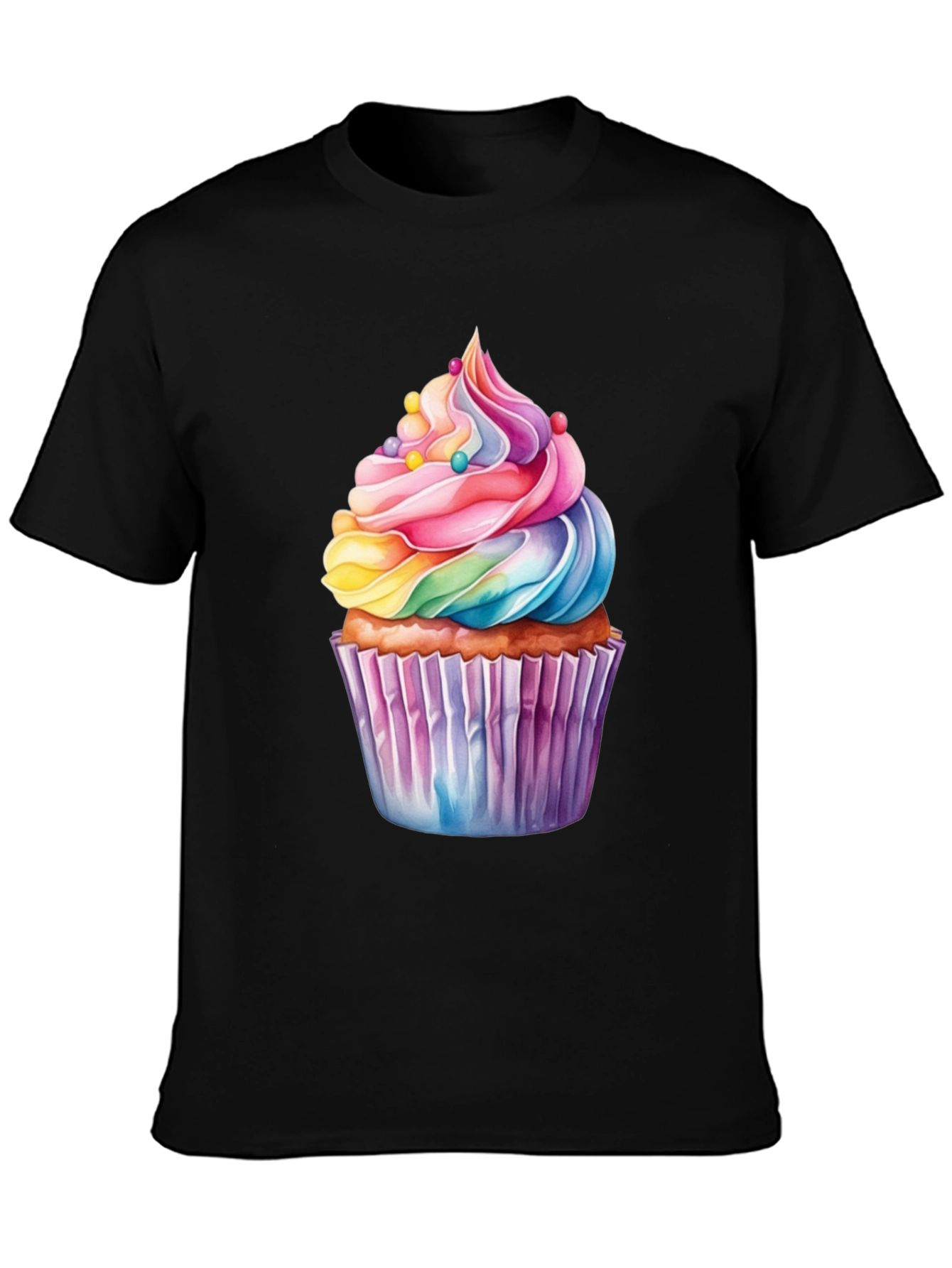 Rainbow Cupcake Graphic T-Shirt