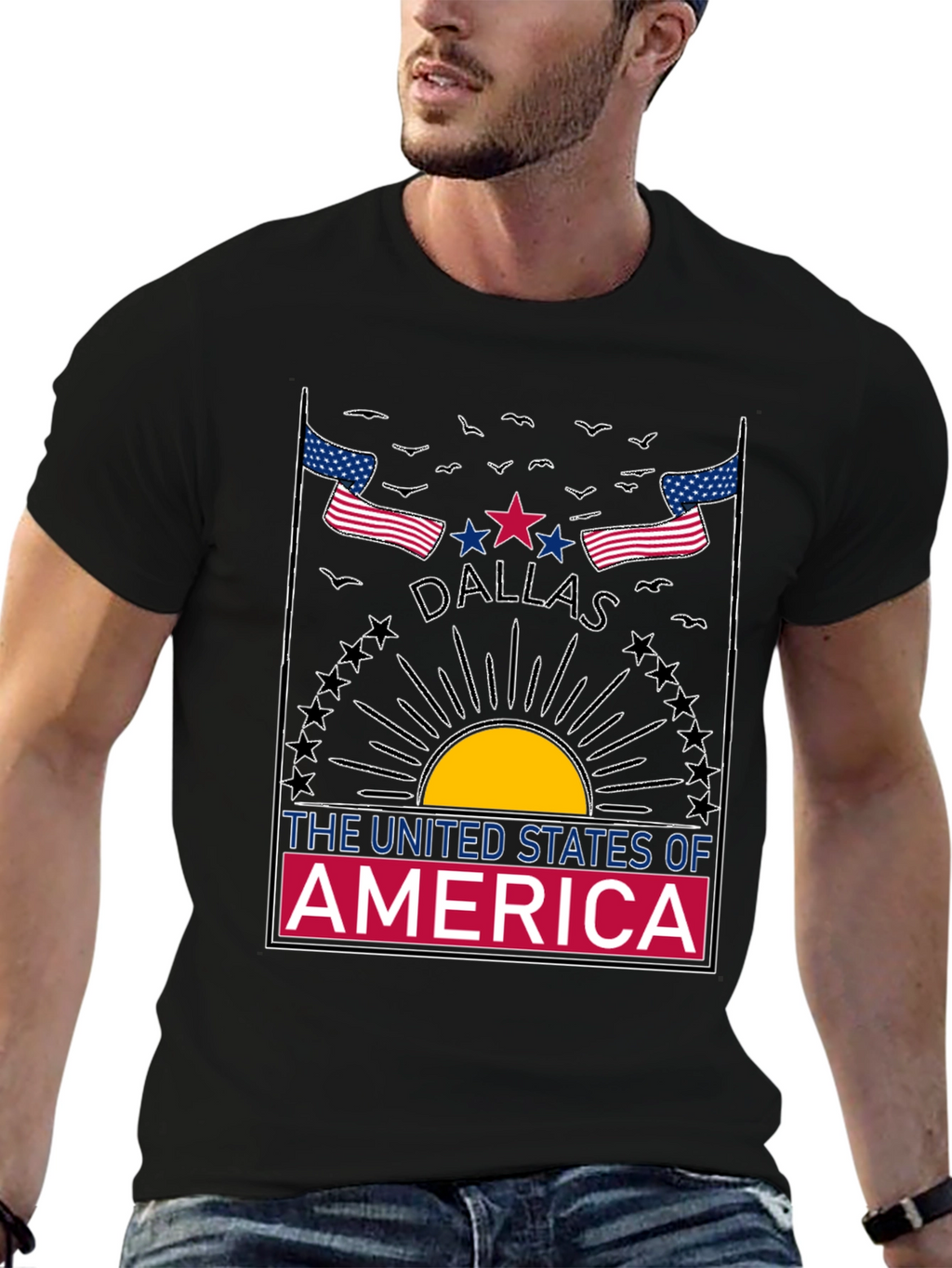 Dallas USA Graphic Tee - Patriotic Design