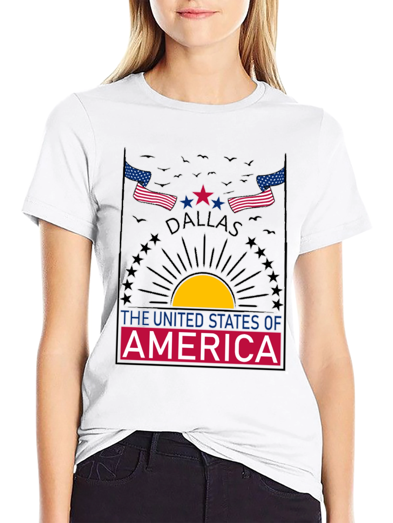 Dallas USA Graphic Tee - Patriotic Design