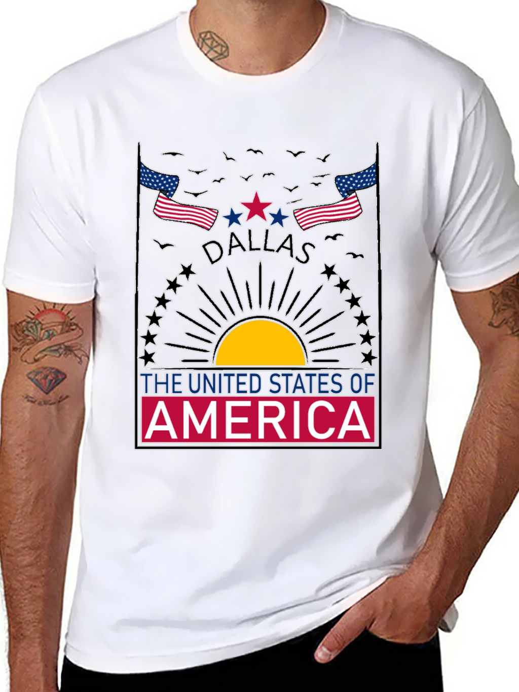 Dallas USA Graphic Tee - Patriotic Design
