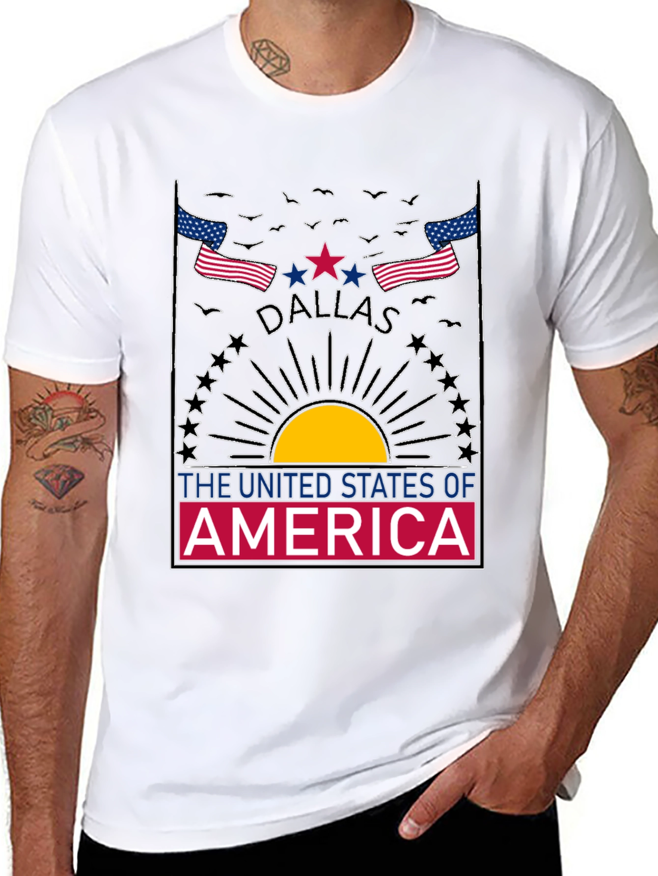 Dallas USA Graphic Tee - Patriotic Design