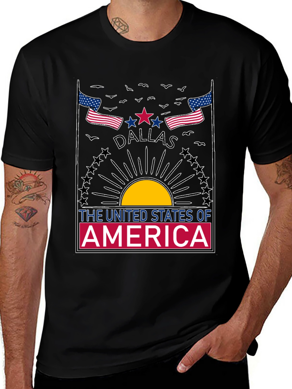 Dallas USA Graphic Tee - Patriotic Design