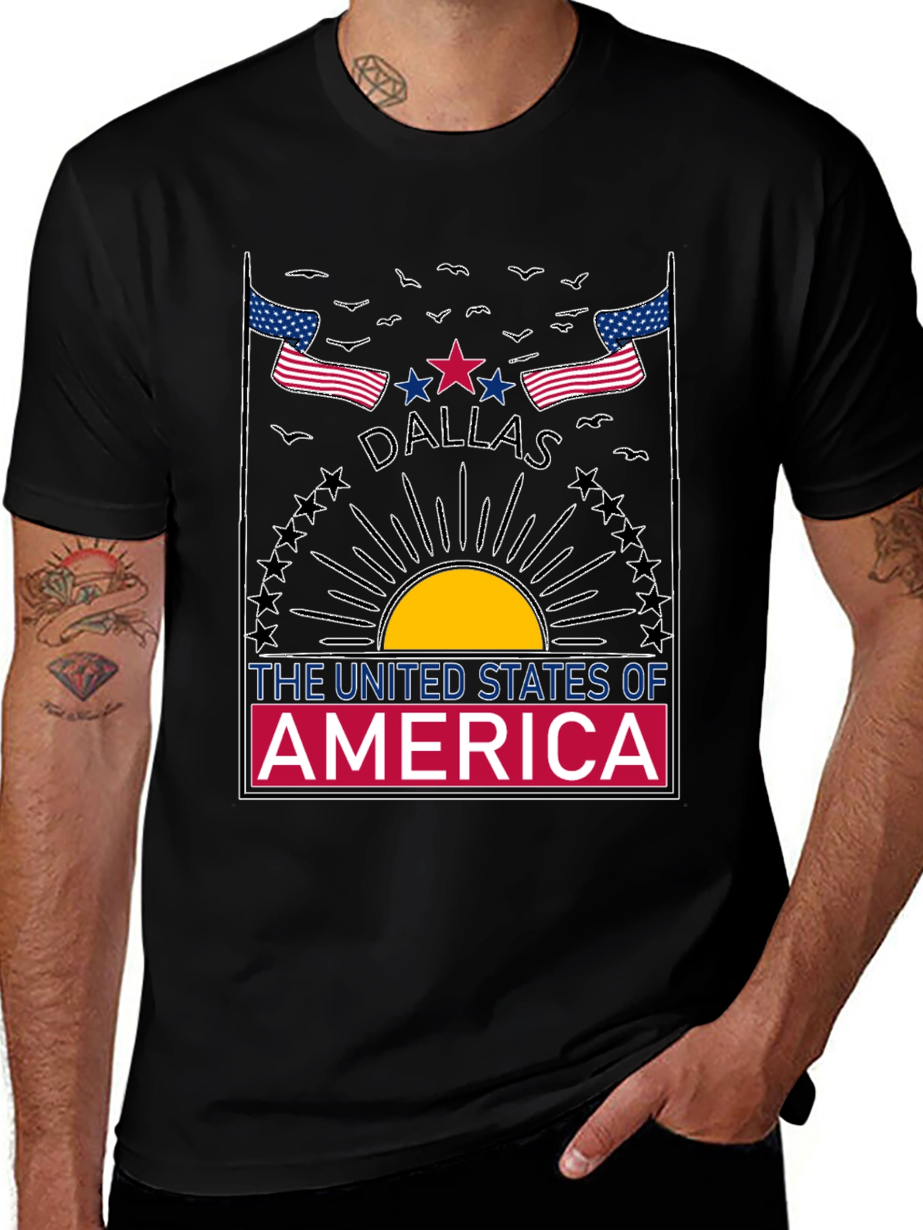 Dallas USA Graphic Tee - Patriotic Design