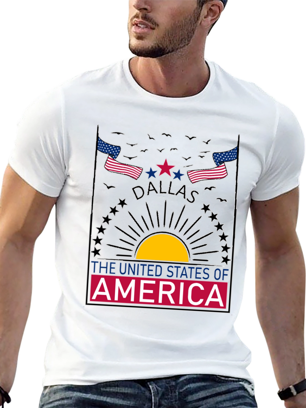 Dallas USA Graphic Tee - Patriotic Design