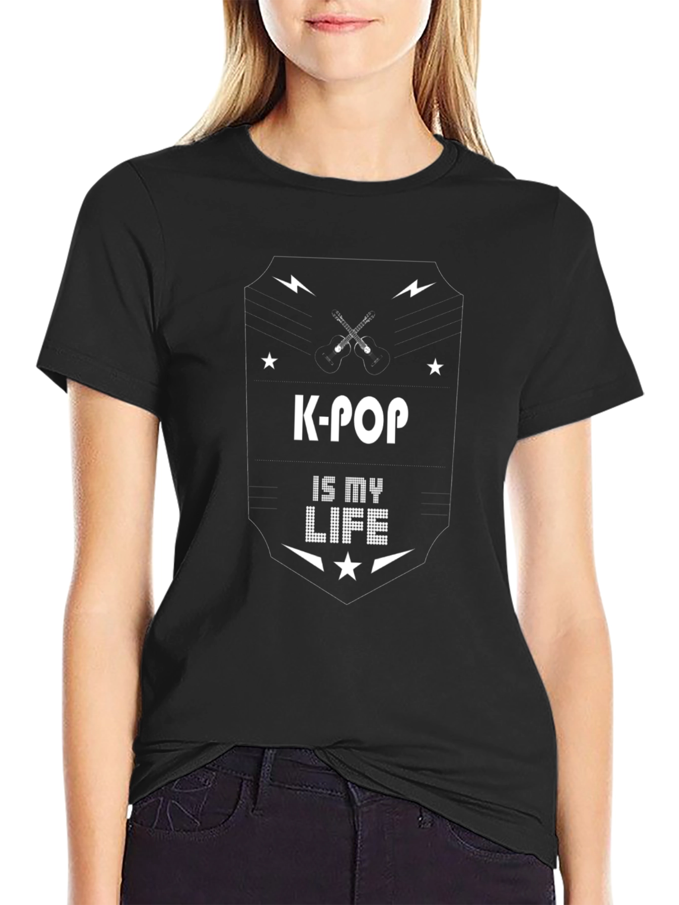 K-Pop is My Life Black Graphic Tee